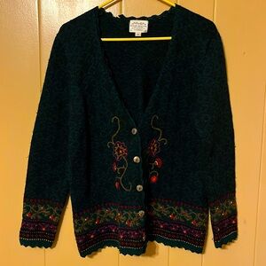 Vintage Susan Bristol V-neck Cardigan Wool Sweater